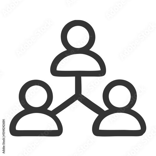Simple Outline Connected People Network Structure Social Communication Diagram Icon