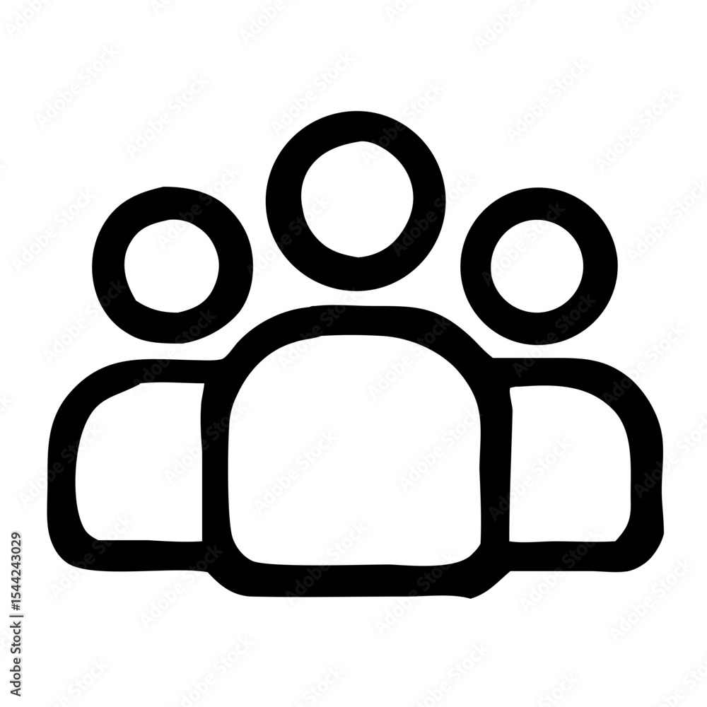 Handdrawn Outline Teamwork Group People Human Figure Simple Icon Handdrawn Outline Teamwork Group People Human Figure Simple Icon