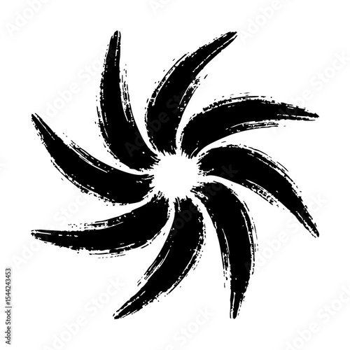 墨で描いた花のような渦のベクターイラスト