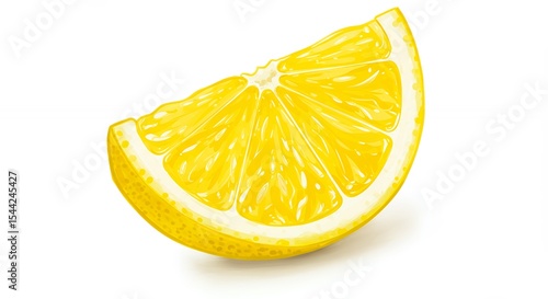 Fresh lemon wedge close up