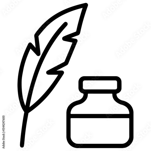 ink pen and ink bottle