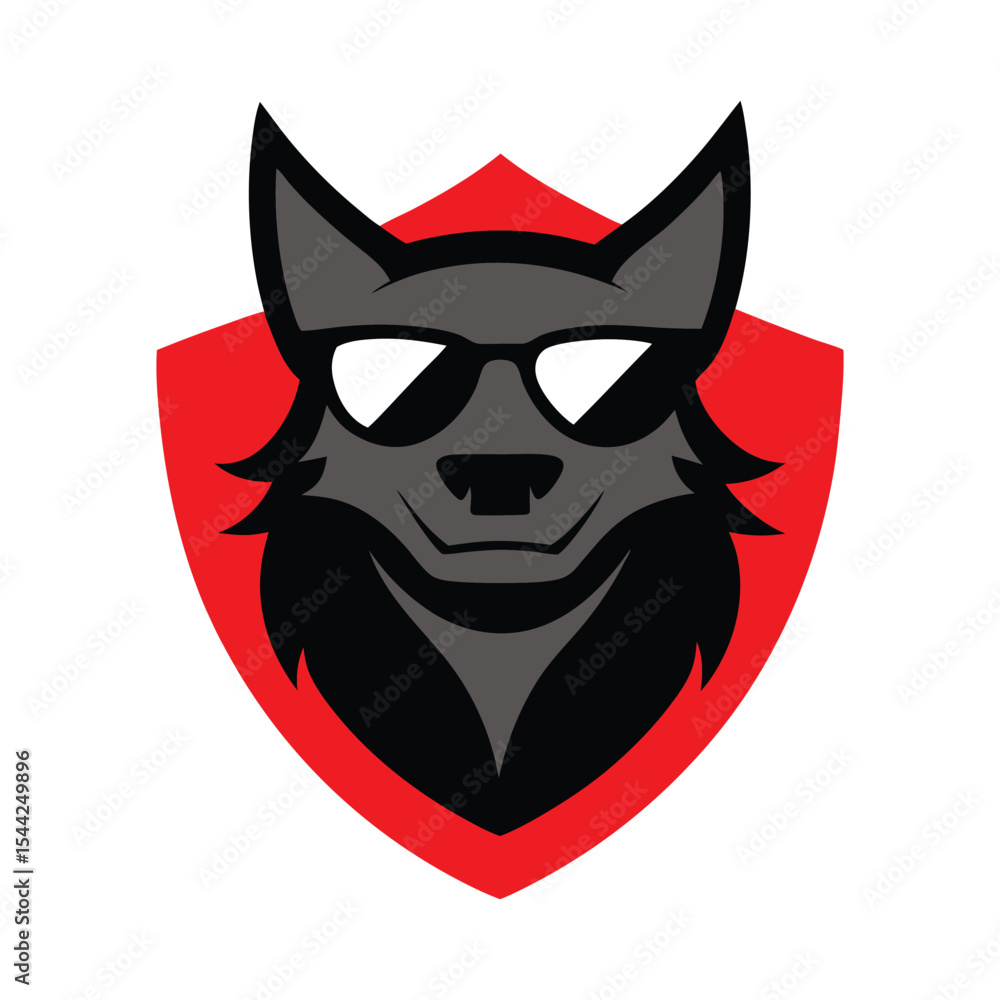 Demon Wolf with Sunglasses Vector Illustration of a Cool and Edgy Character Demon Wolf with Sunglasses Vector Illustration of a Cool and Edgy Character