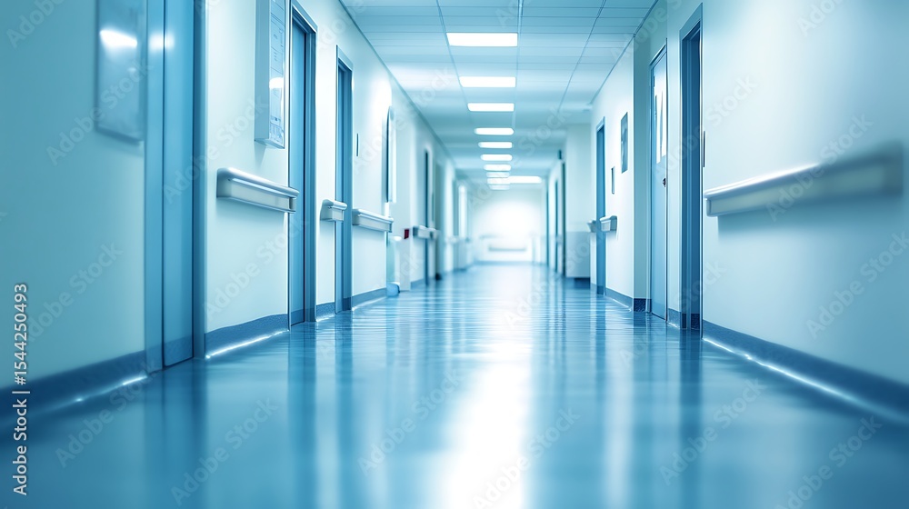Obraz premium blur image background of corridor in hospital or clinic image