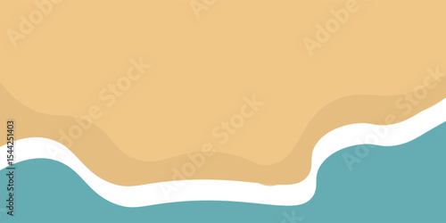 Vector illustration of background material of waves crashing on a sandy beach