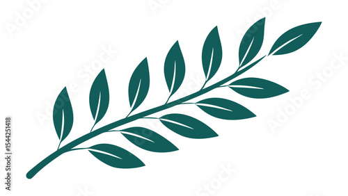 botanical long branches and leaves icon