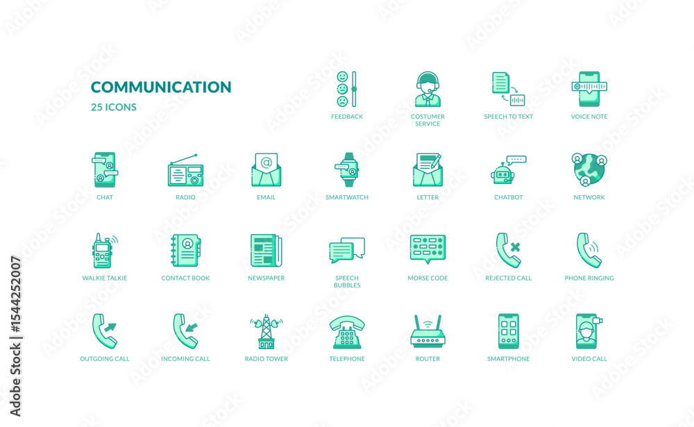 Communication Icons for Digital and Traditional Media Communication Icons for Digital and Traditional Media