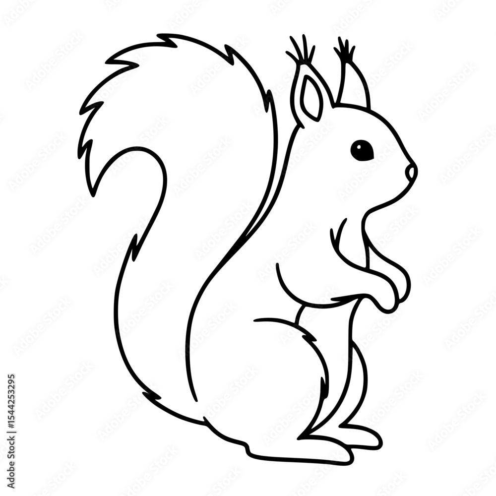 Cute Squirrel Outline Drawing Cute Squirrel Outline Drawing