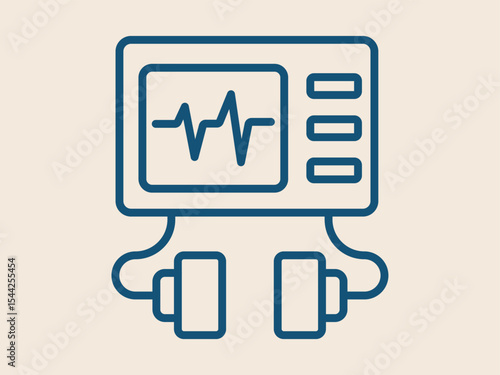 Defibrillator icon. Hospital outline vector icon. Simple outline icon.