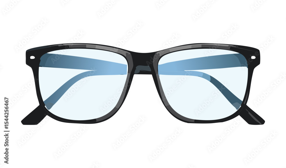 Fototapeta premium Black Fashionable Eyeglasses Blue Tint Vision