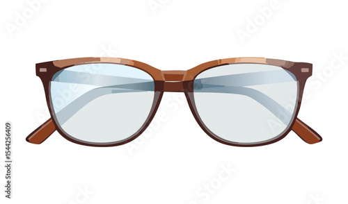 Brown Fashionable Eyeglasses Light Tint Vision