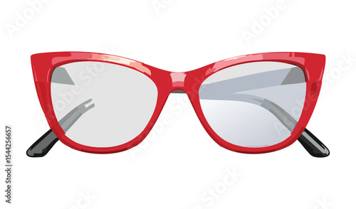 Modern Spectacles Stylish Red Frames Graphic