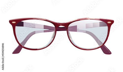 Stylish Red Eyeglasses Vision Accessory Graphic