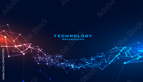 futuristic and shiny digital particle background for internet connection