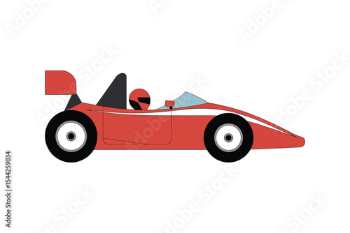 Go kart racing vector icon for motorsport and fun

