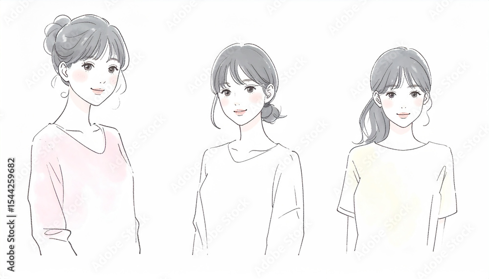女性・女の子のイラスト素材 女性・女の子のイラスト素材