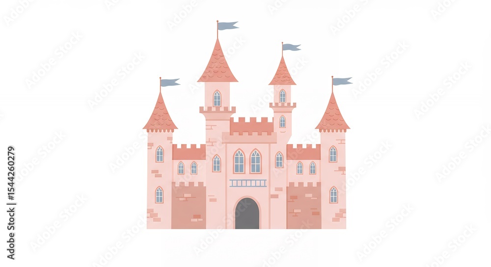 Fototapeta premium Pink castle illustration design
