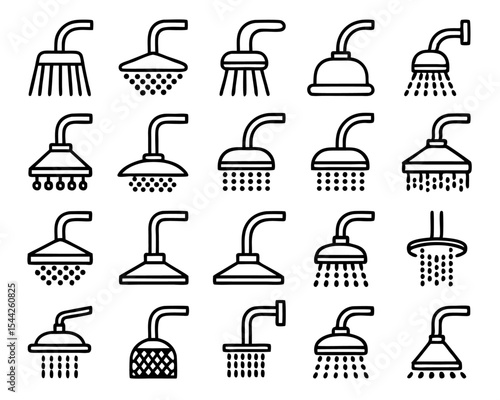 Simple shower head icon design isolated on transparent background