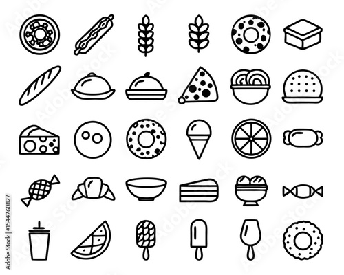 Spanish tapas icon flat thin line illustration isolated on transparent background