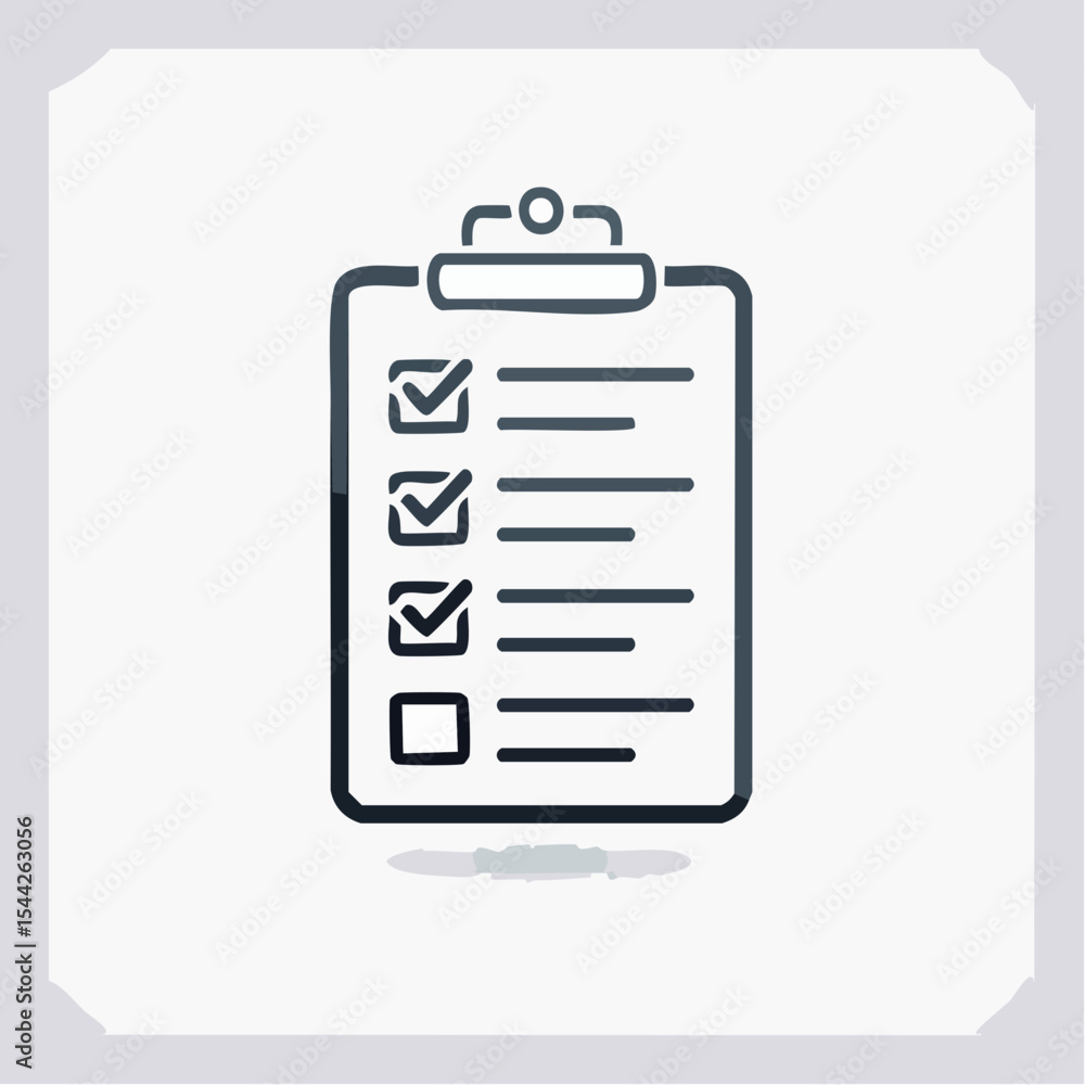 Checklist Clipboard Icon with Checkboxes and Empty Boxes Checklist Clipboard Icon with Checkboxes and Empty Boxes