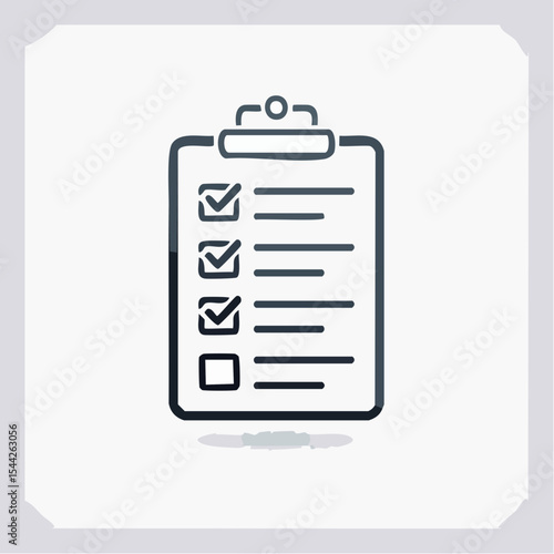 Checklist Clipboard Icon with Checkboxes and Empty Boxes