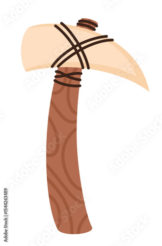 Ancient bone tool. Flat vector illustration.