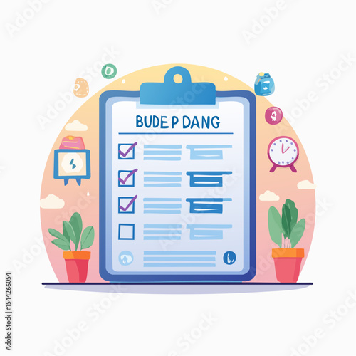 Pastel Checklist Clipboard Illustration