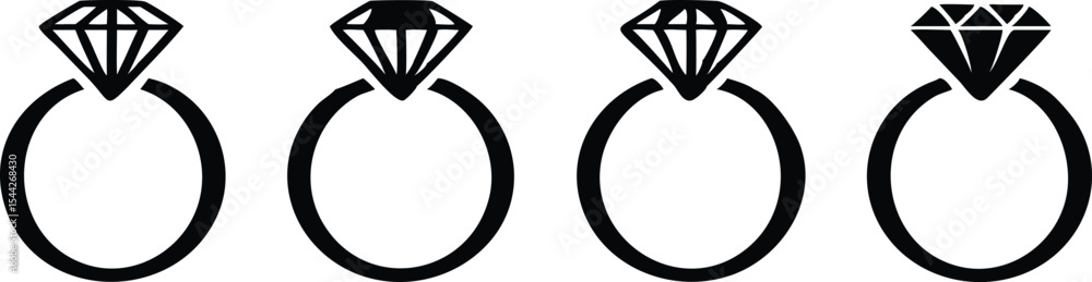 Diamond ring. Engagement ring. Vector Diamond ring. Engagement ring. Vector