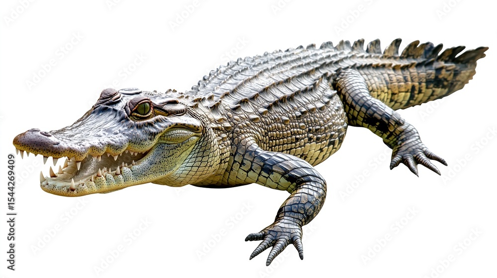 Naklejka premium crocodile on white background