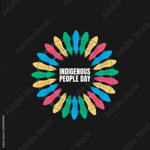 indigenous people day, garland of feathers	
