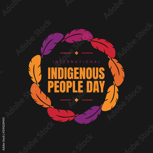 indigenous people day, garland of feathers	
