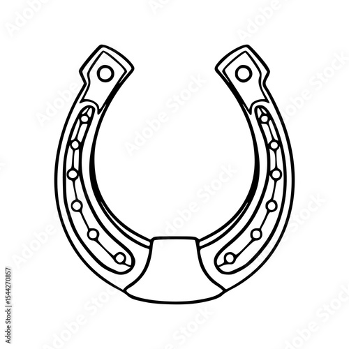 lucky horseshoe outline vector