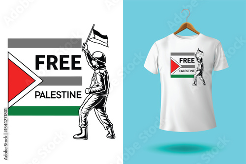 free free palestine flag t-shirt design vector banner
