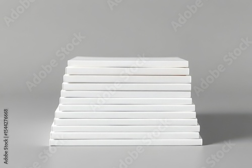 Stack of White Books or Canvases Mockup