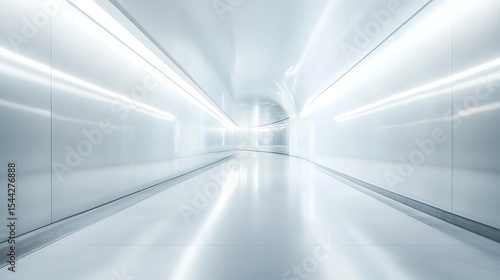 Contemporary blue office interior with abstract blur background