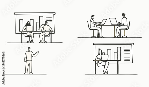 business team analytics, Business Financial advisor working and Business investment planning 