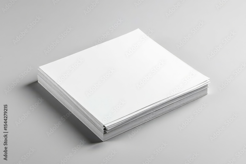 Stack of White Square Paper Sheets Mockup Stack of White Square Paper Sheets Mockup