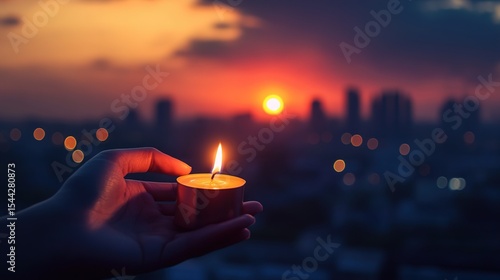 hands holding a candle