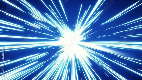 Abstract blue light speed animation with radiating lines for motion graphics or visuals.