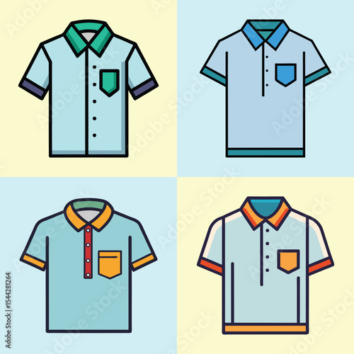 Chemise Flat Illustration in Simple Minimalist Style