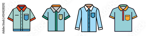 Chemise Flat Illustration in Simple Minimalist Style