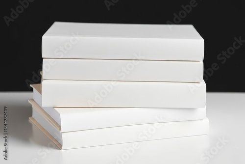White Books Stack Blank Cover Mockup