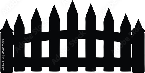 wooden fence silhouette vector.