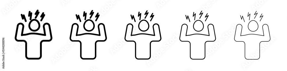 Obraz premium Angry person icon black and white vector sign