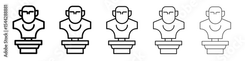 Ancient statue icon black and white vector sign