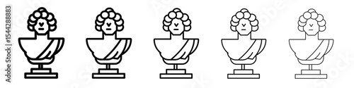 Ancient statue icon black and white vector sign