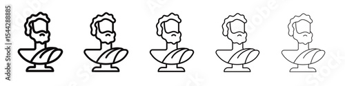 Ancient statue icon black and white vector sign