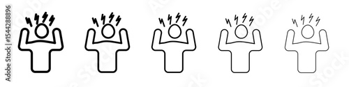 Angry person icon black and white vector sign