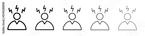 Angry person icon black and white vector sign
