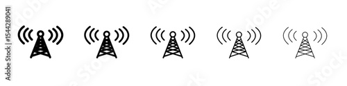 Antenna icon black and white vector sign
