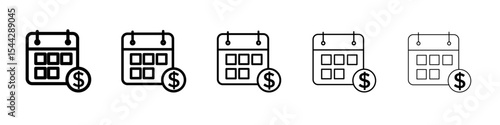 Annuity due icon black and white vector sign